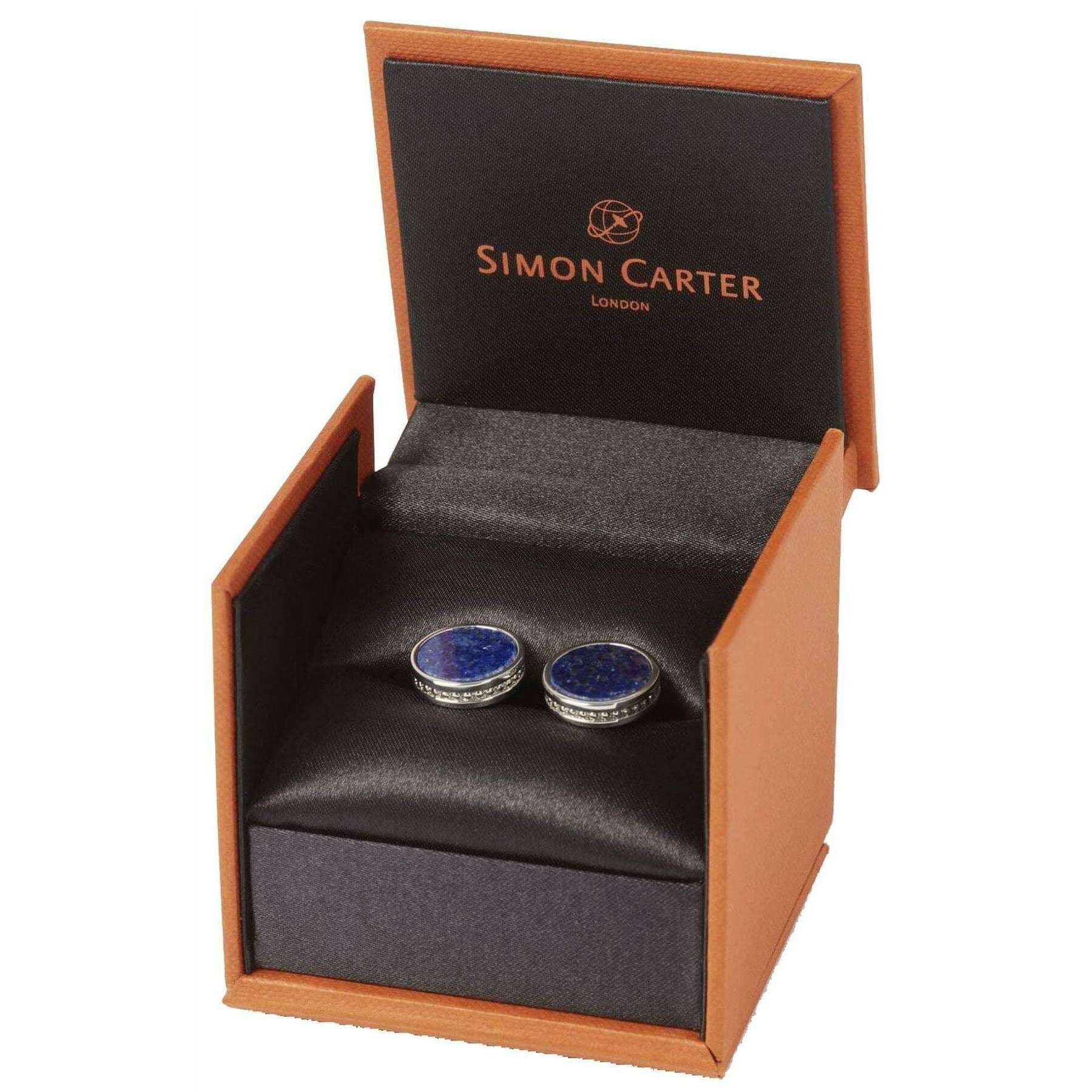 Simon Carter Edward Lapis Lazuli Cufflinks - Blue/Silver - Image 4