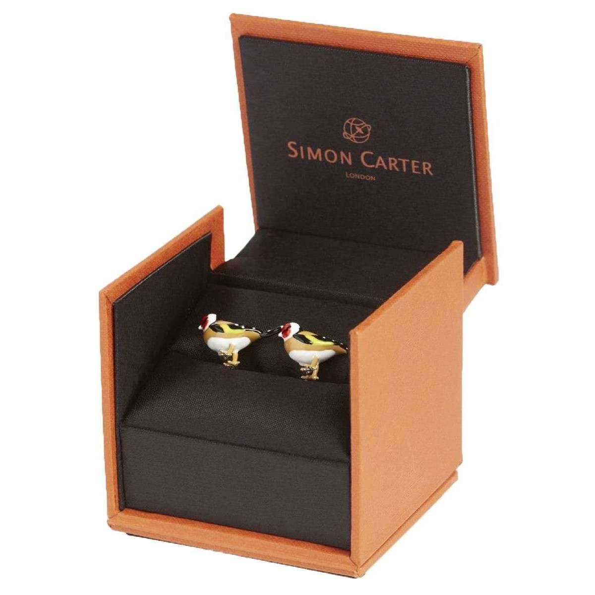 Simon Carter English Country Garden Goldfinch Cufflinks - Orange/Black - Image 3
