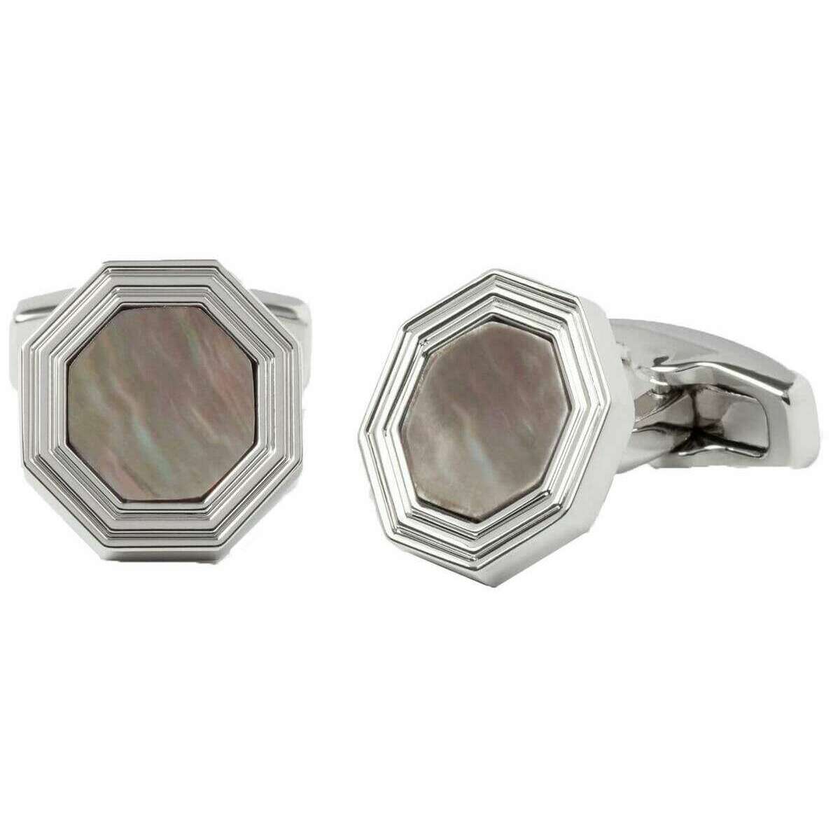 Simon Carter Monty Mother of Pearl Cufflinks - Grey/Silver