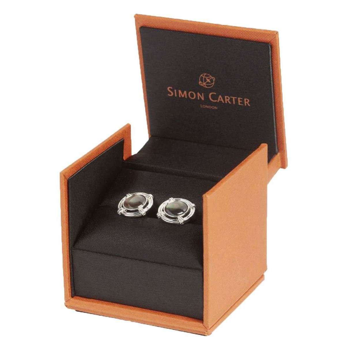 Simon Carter Mother of Pearl Life Buoy Cufflinks - Silver/Grey - Image 2
