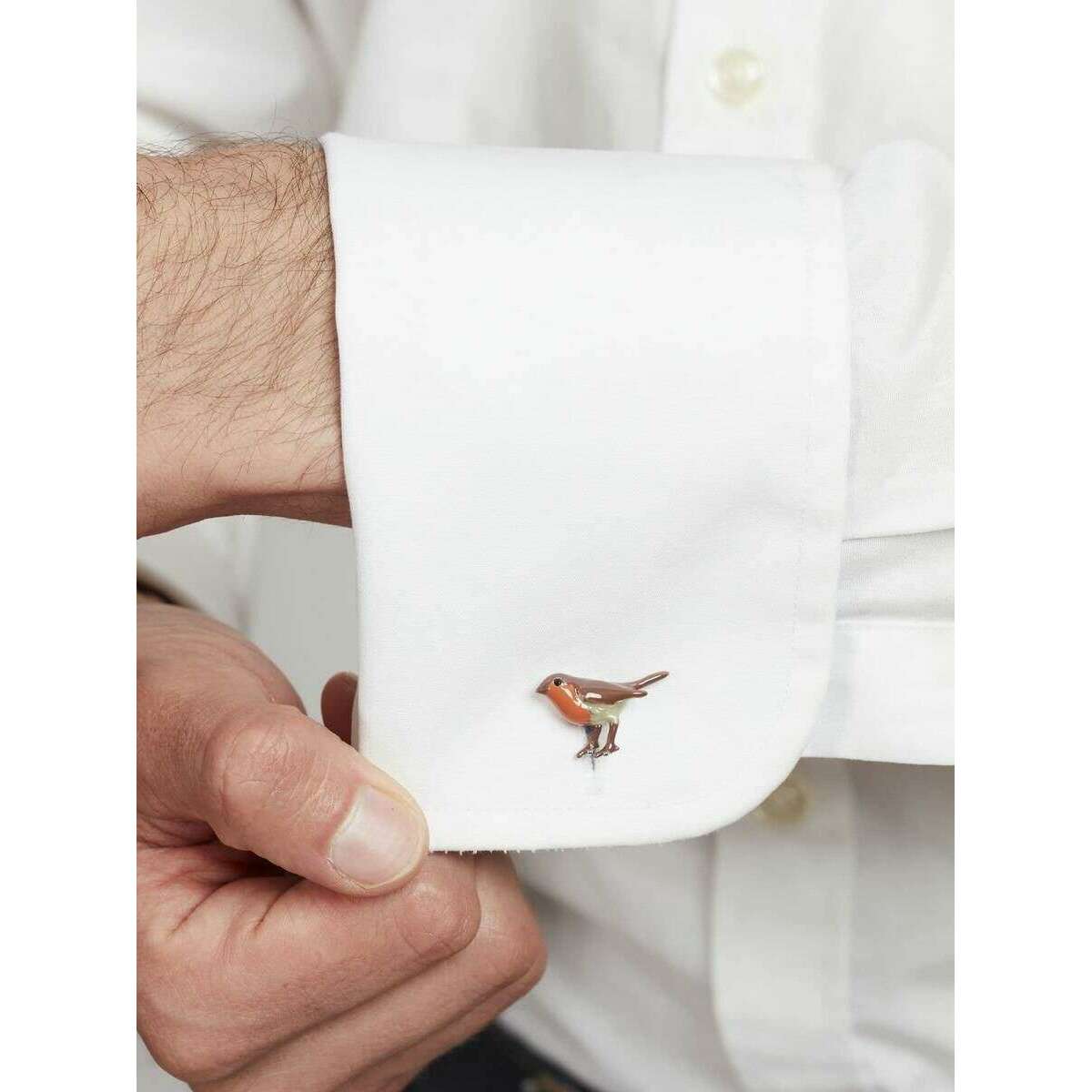 Simon Carter Robin Cufflinks - Brown - Image 4