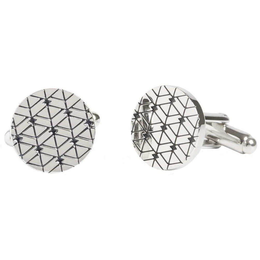 Simon Carter West End Fractal Cufflinks - Silver/Navy