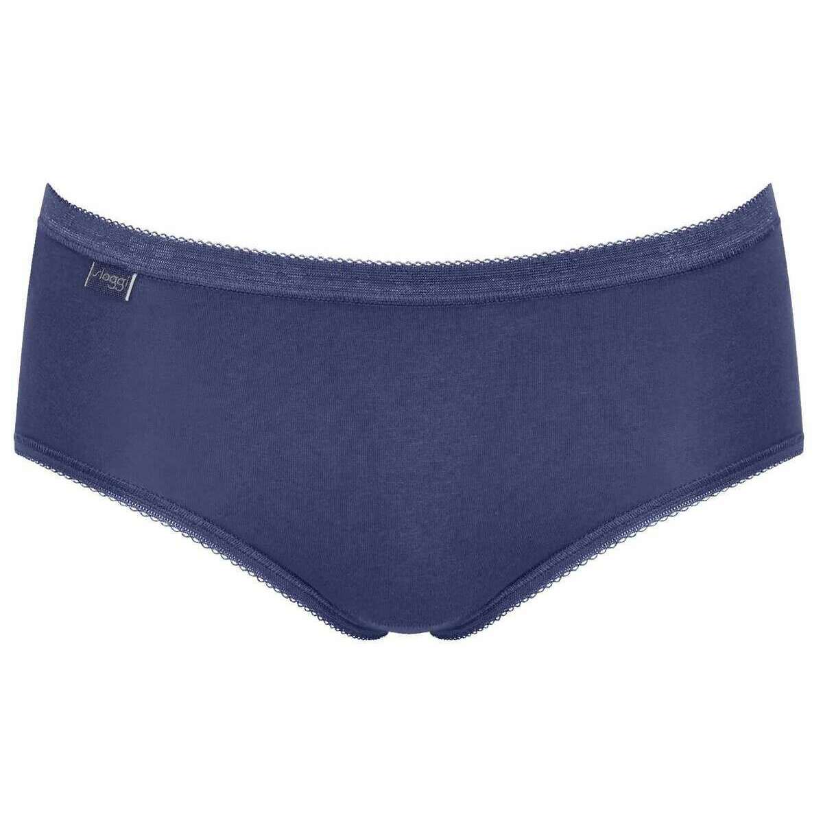 Sloggi 3 Pack Basic+ Midi Knickers - Blue/Black - Image 2
