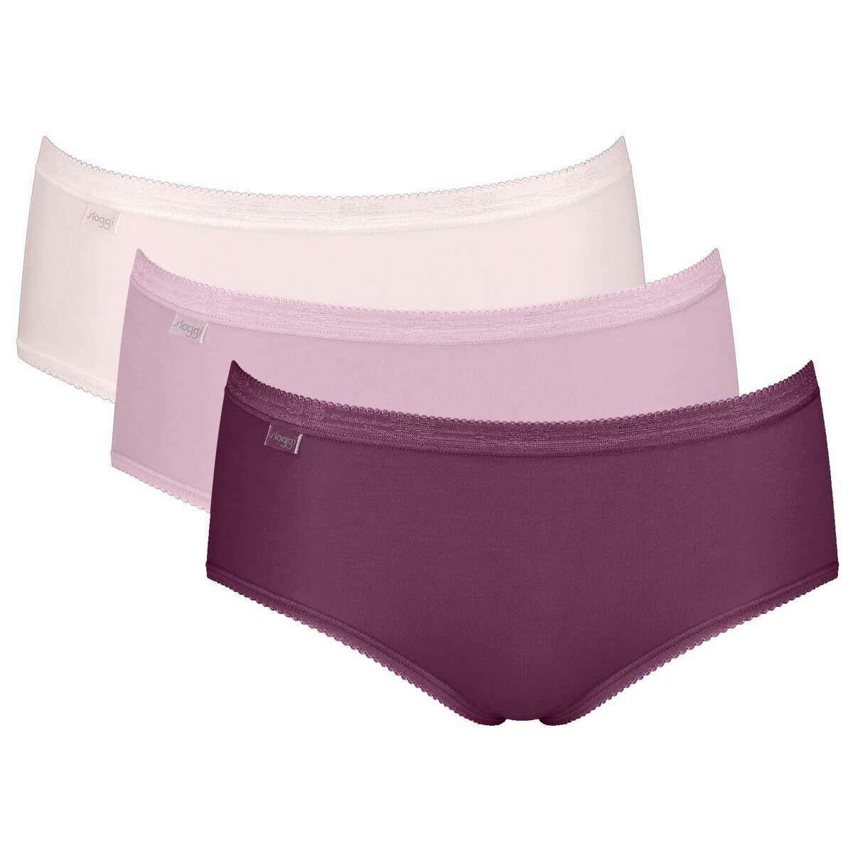 Sloggi 3 Pack Basic+ Midi Knickers - Purple