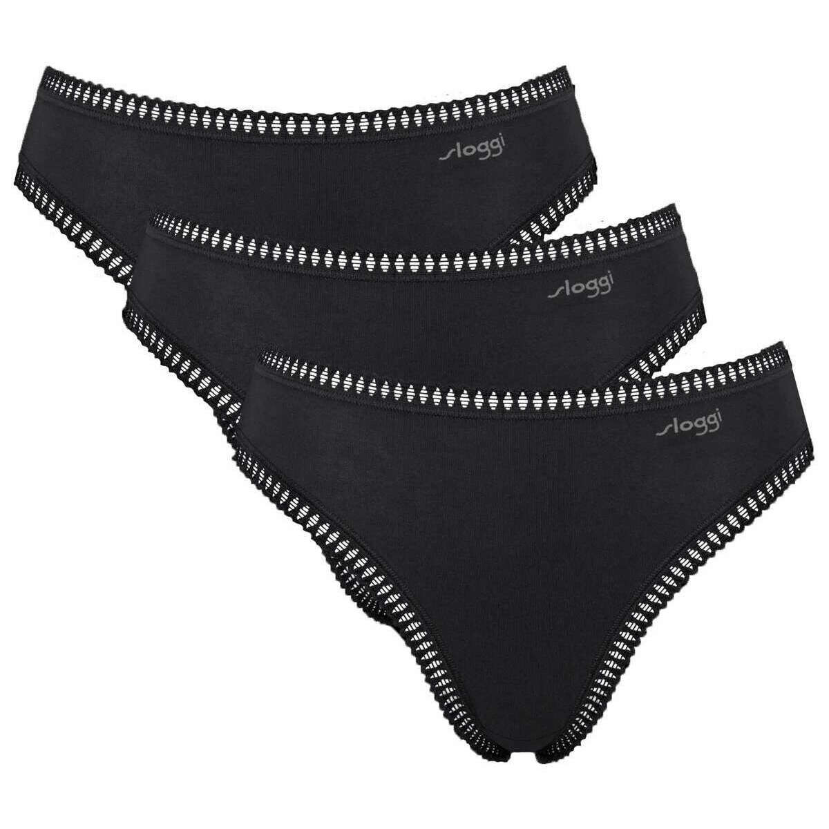 Sloggi 3 Pack GO Crush High Leg Briefs - Black