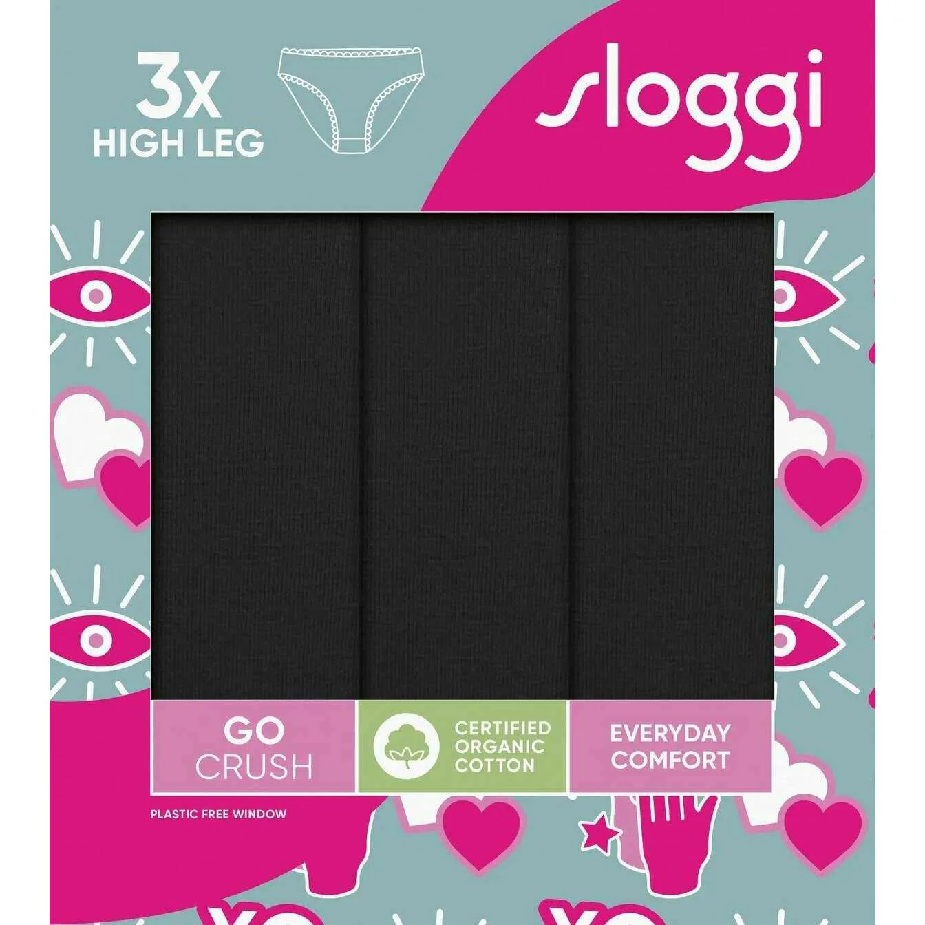 Sloggi 3 Pack GO Crush High Leg Briefs - Black - Image 7