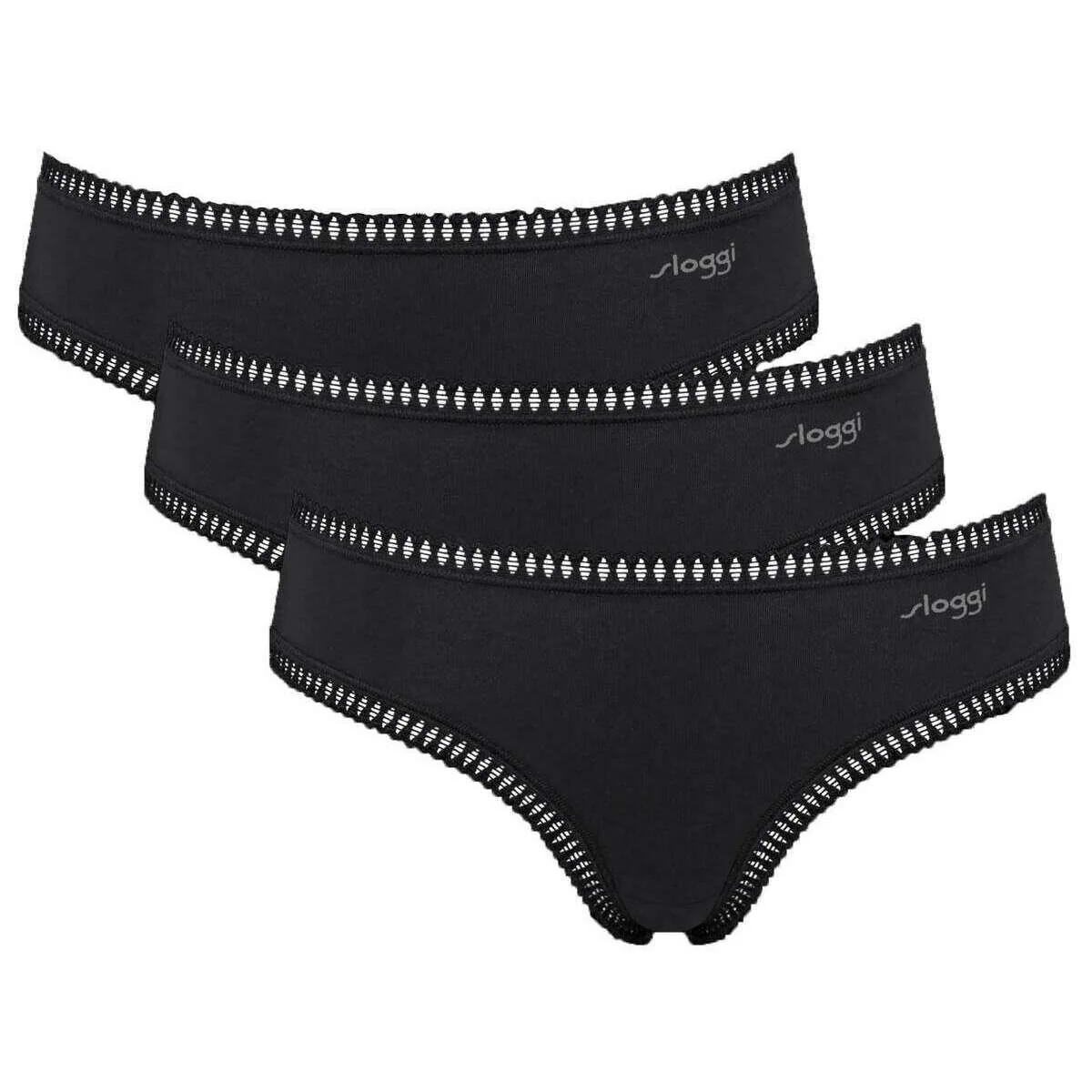 Sloggi 3 Pack GO Crush Hipster Briefs - Black