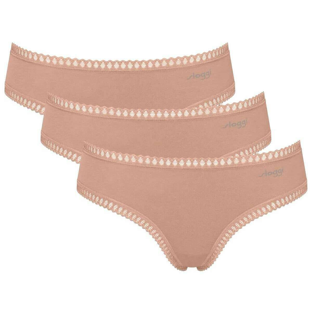 Sloggi 3 Pack GO Crush Hipster Briefs - Cameo Brown