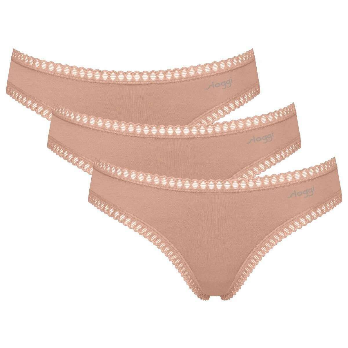 Sloggi 3 Pack GO Crush Mini Briefs - Cameo Brown