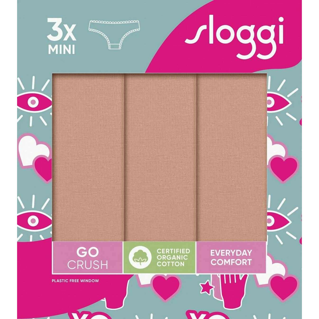 Sloggi 3 Pack GO Crush Mini Briefs - Cameo Brown - Image 7