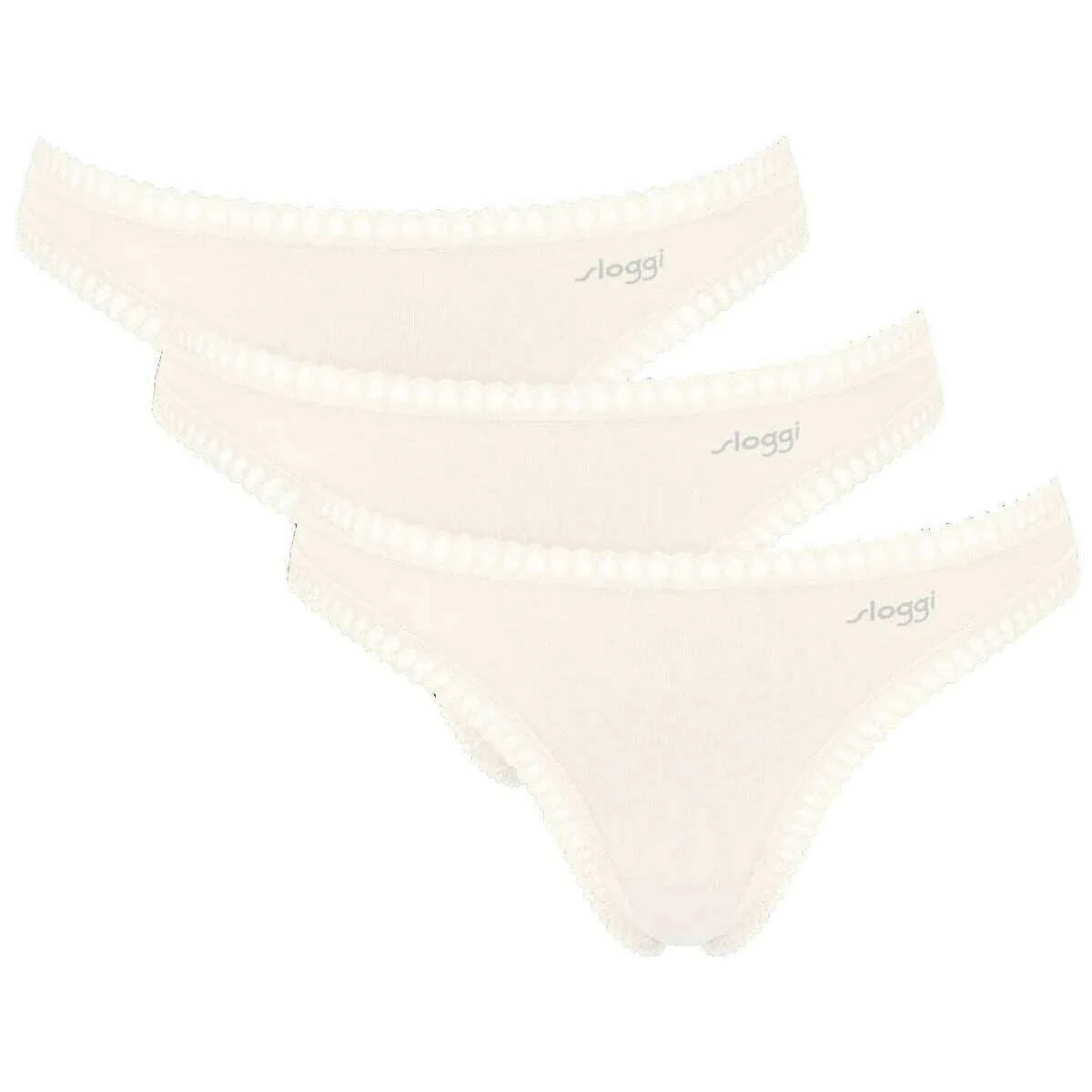 Sloggi 3 Pack GO Crush String Knickers - Silk White