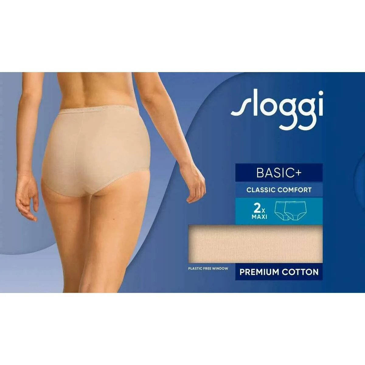Sloggi Basic+ 2 Pack Maxi Knickers - Skin Beige - Image 7