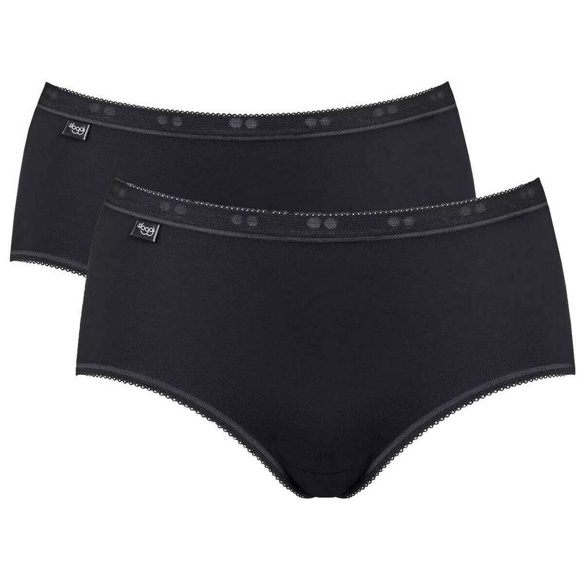 Sloggi Basic+ 2 Pack Midi Knickers - Black
