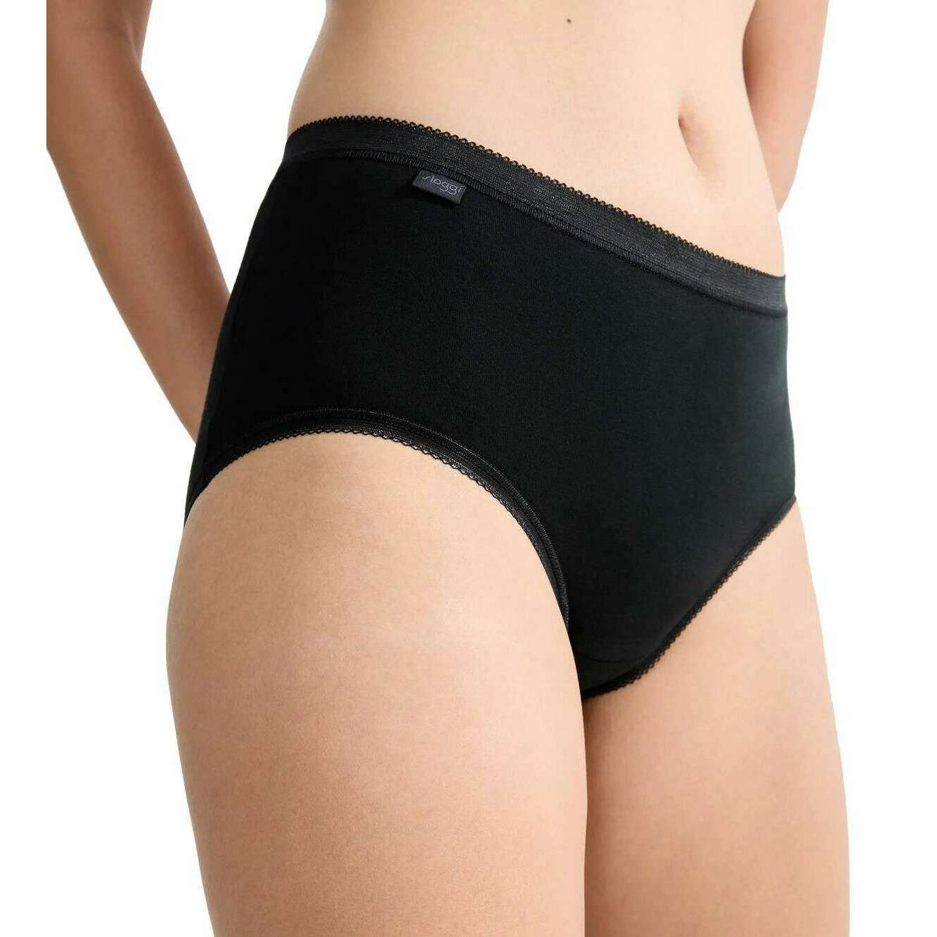 Sloggi Basic+ 2 Pack Midi Knickers - Black - Image 5