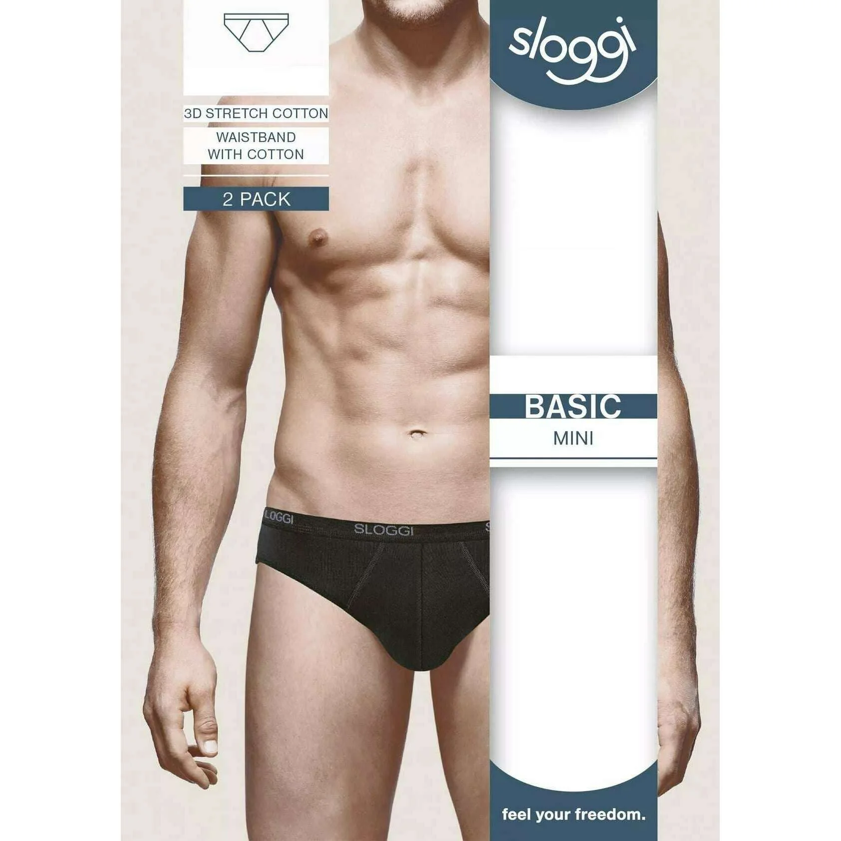 Sloggi Basic 2 Pack Mini Brief - Black - Image 2