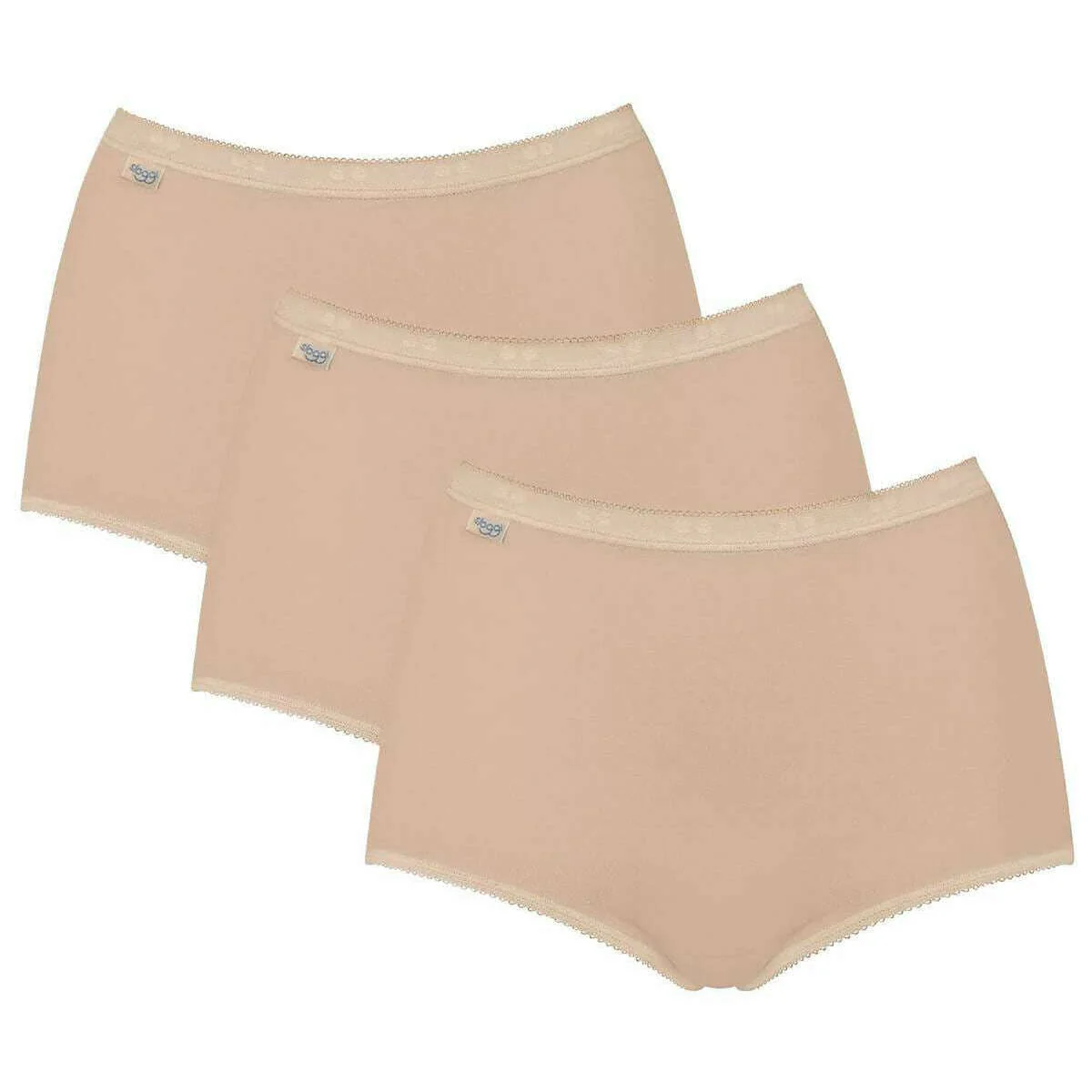 Sloggi Basic+ 3 Pack Maxi Knickers - Skin Beige