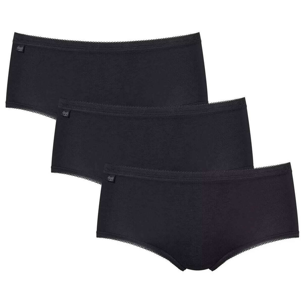 Sloggi Basic+ 3 Pack Midi Knickers - Black