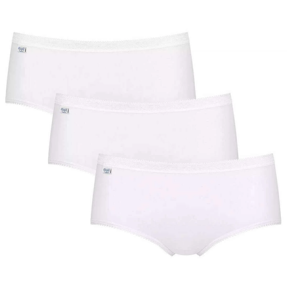 Sloggi Basic+ 3 Pack Midi Knickers - White
