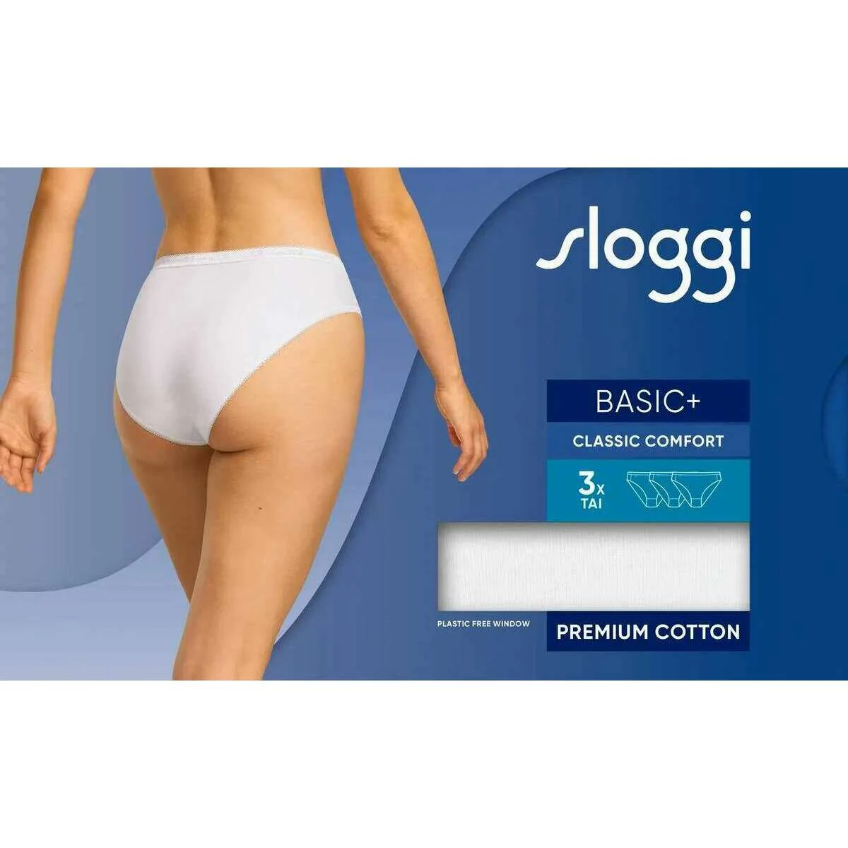 Sloggi Basic+ 3 Pack Tai Knickers - White - Image 6