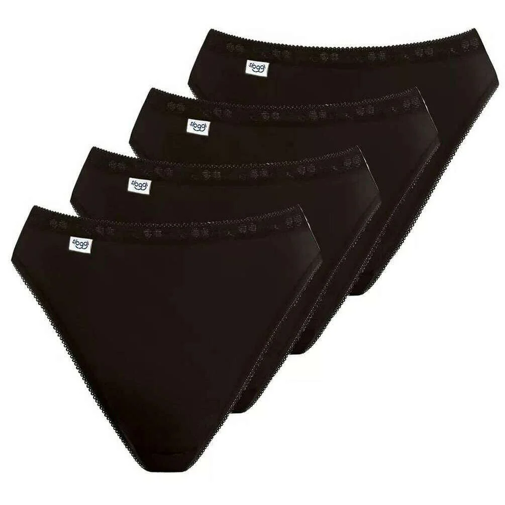 Sloggi Basic+ 4 Pack Tai Knickers - Black