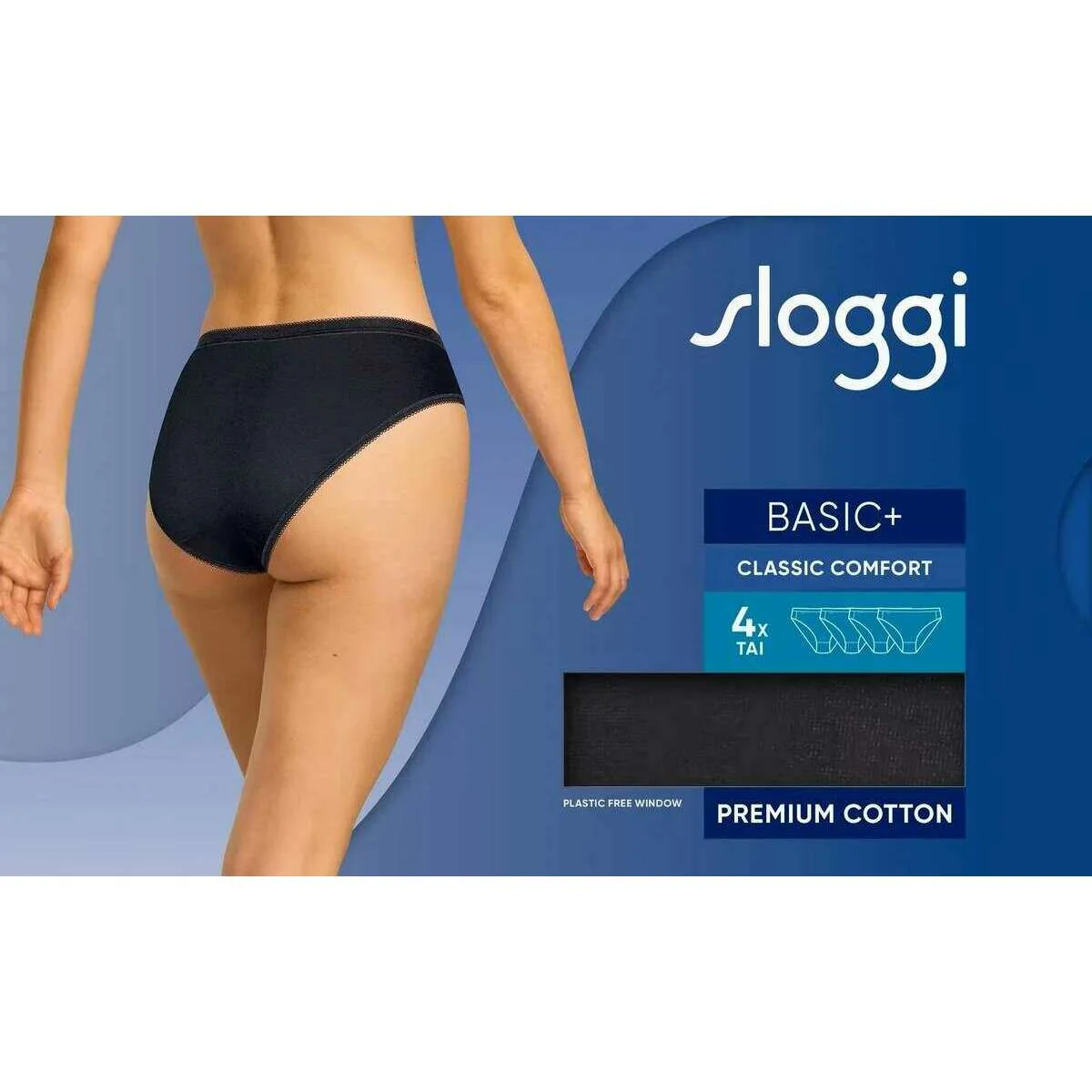 Sloggi Basic+ 4 Pack Tai Knickers - Black - Image 6