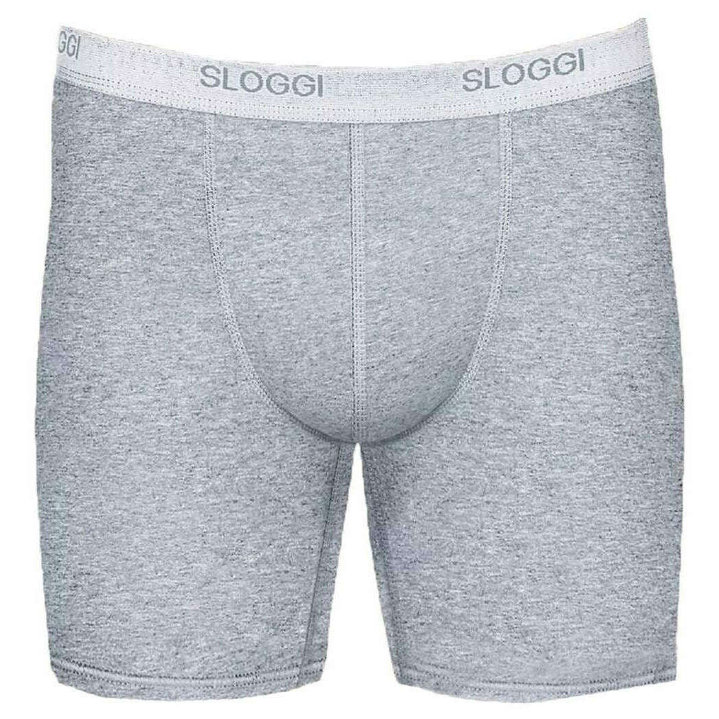 Sloggi Basic Long Boxer Short - Black Combination Grey