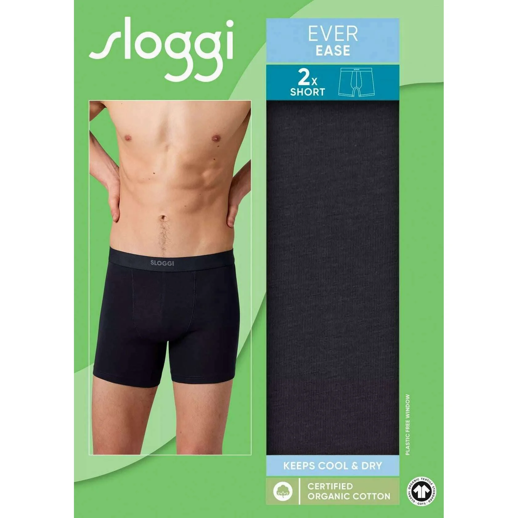 Sloggi Ever Ease 2 Pack Boxer Short - Black - Image 6