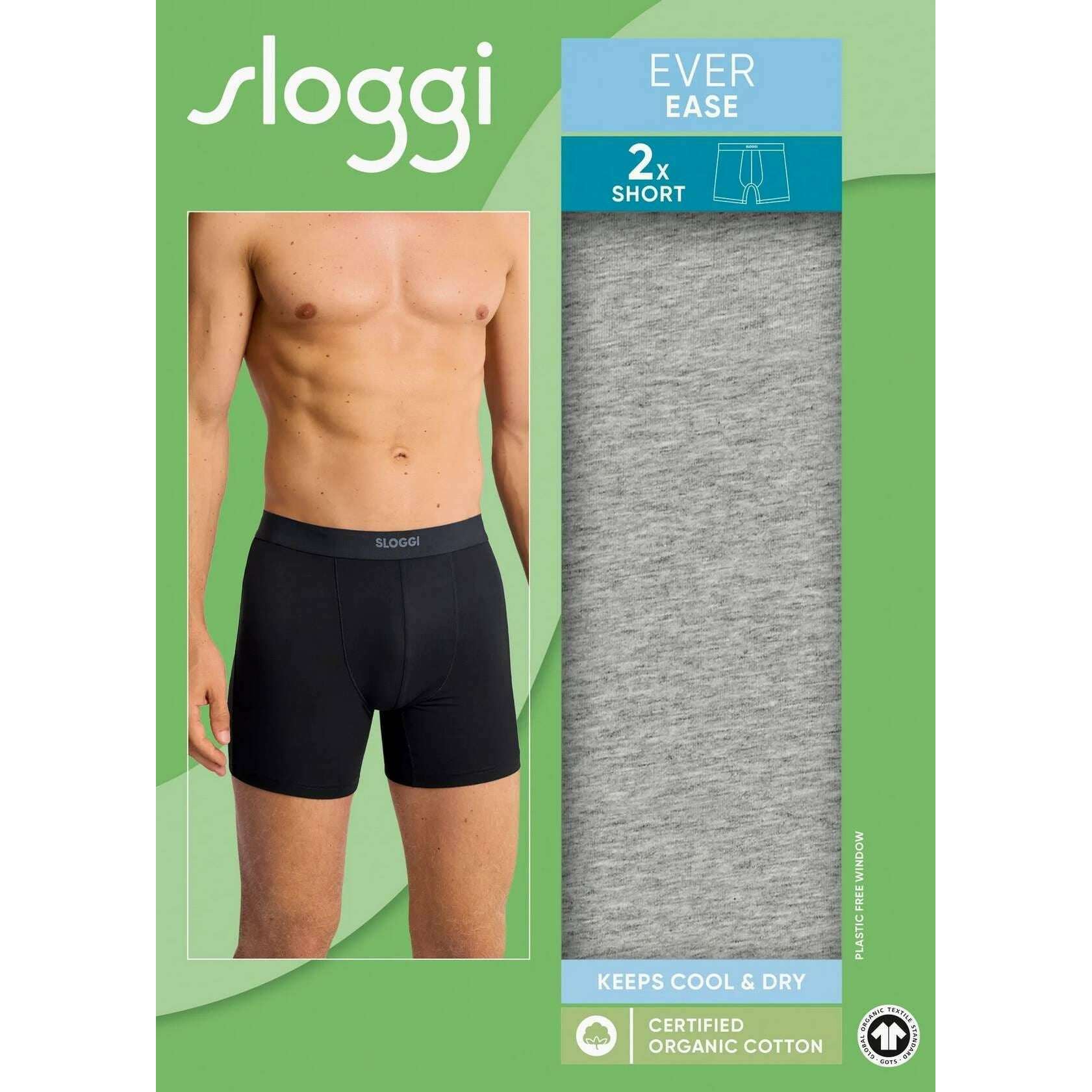 Sloggi Ever Ease 2 Pack Boxer Short - Dark Grey Melange - Image 6