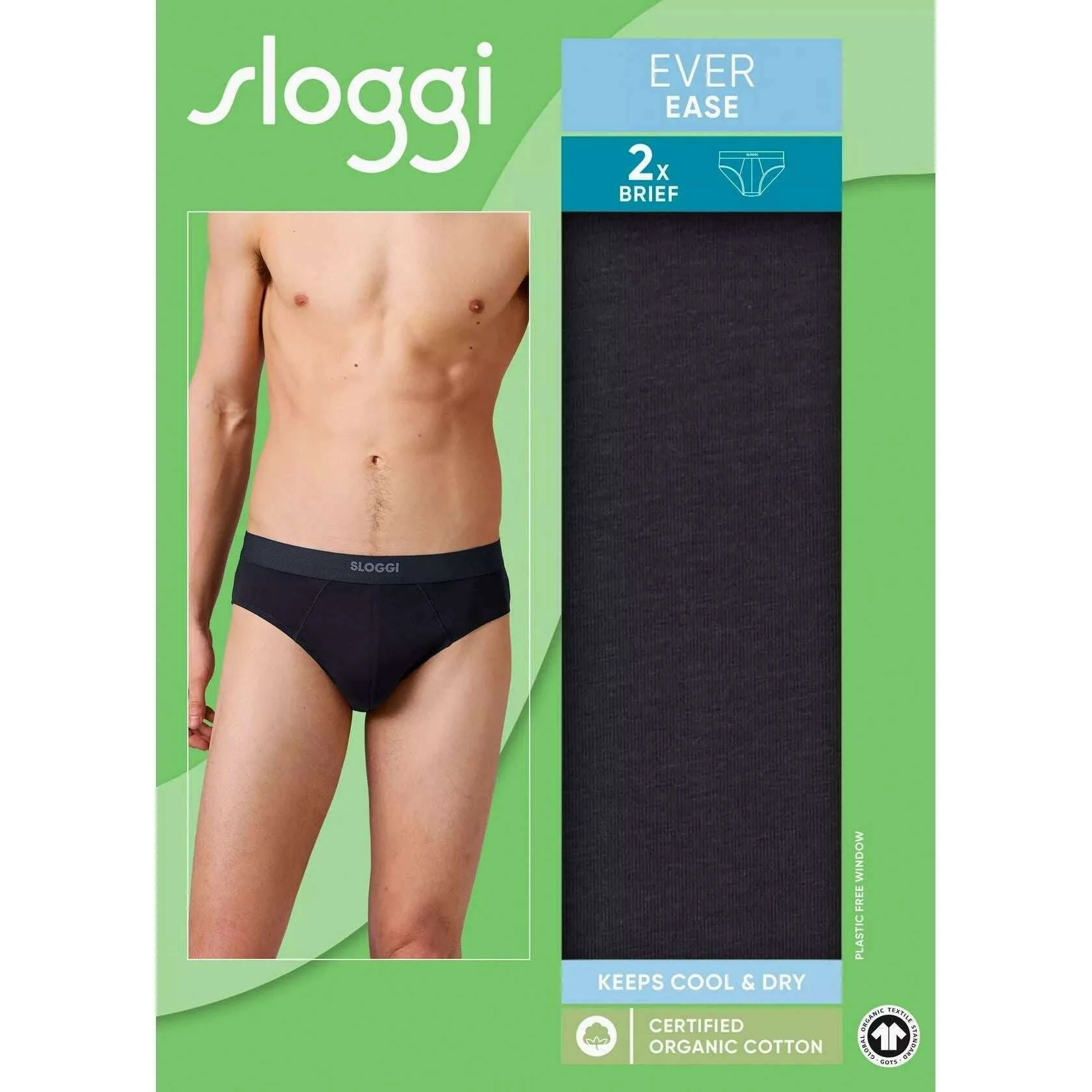 Sloggi Ever Ease 2 Pack Brief - Black - Image 6