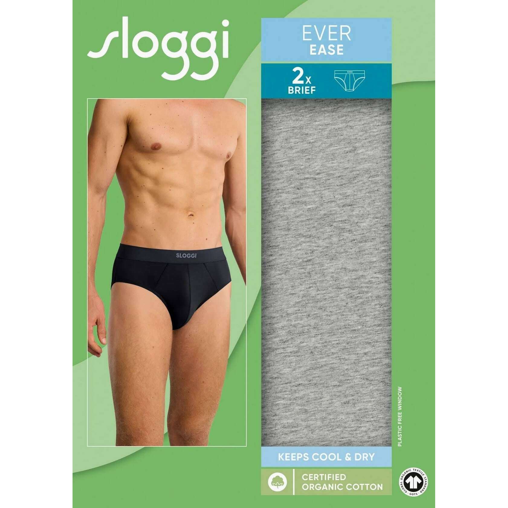 Sloggi Ever Ease 2 Pack Brief - Dark Grey Melange - Image 6