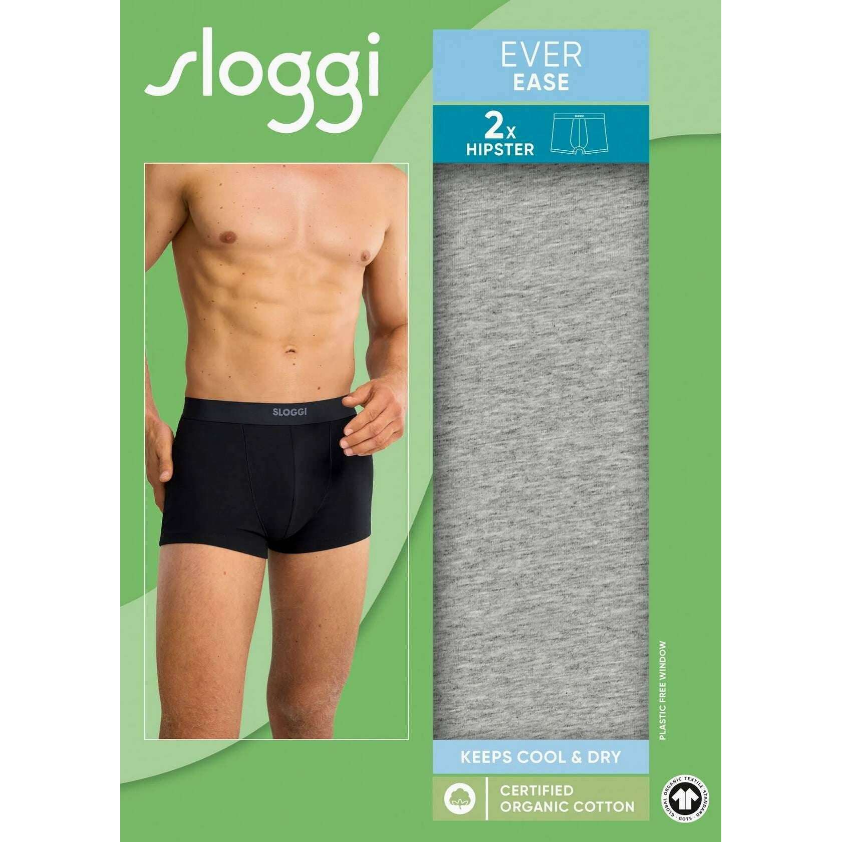Sloggi Ever Ease 2 Pack Hipster Brief - Dark Grey Melange - Image 6