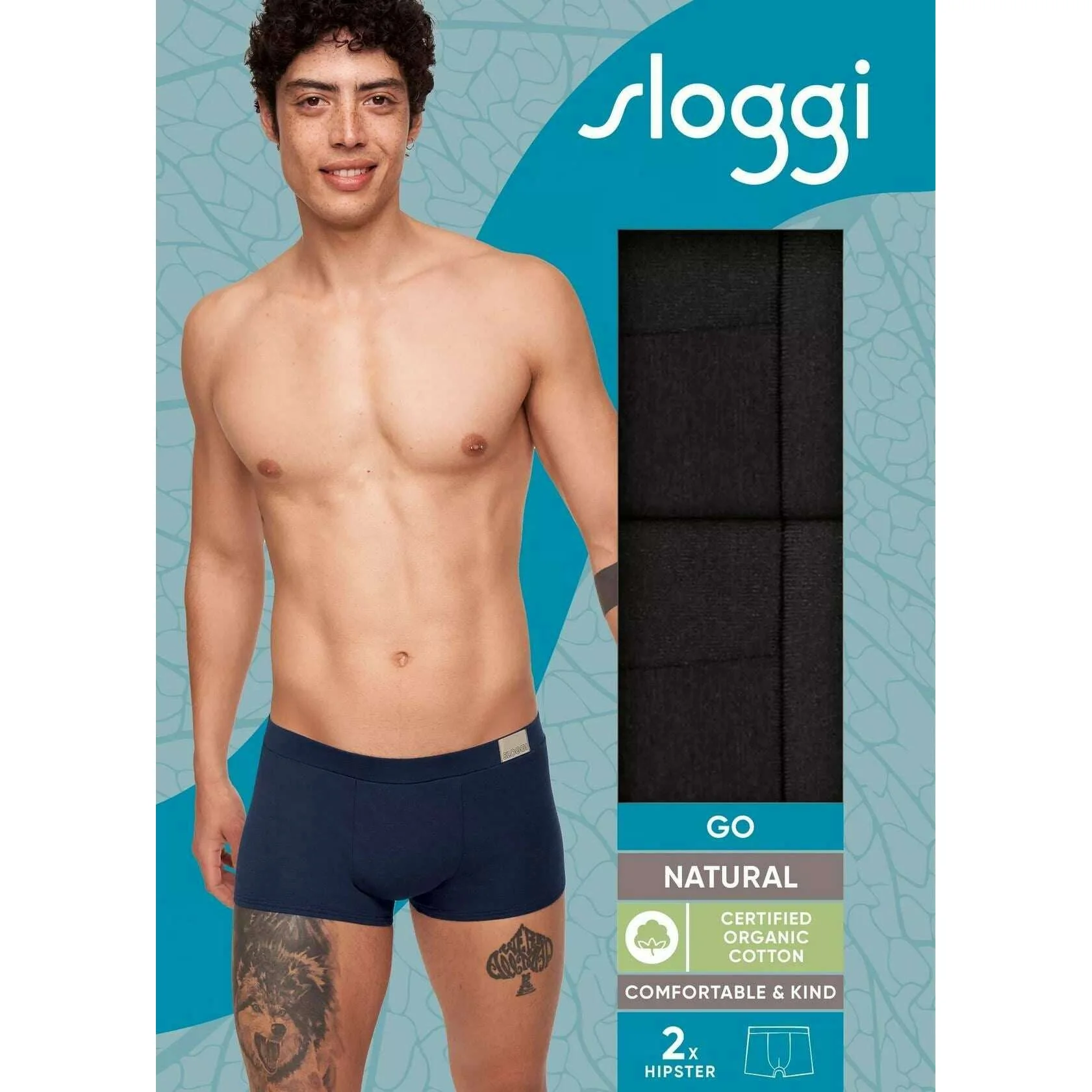 Sloggi GO Natural 2 Pack Hipster Brief - Black - Image 6