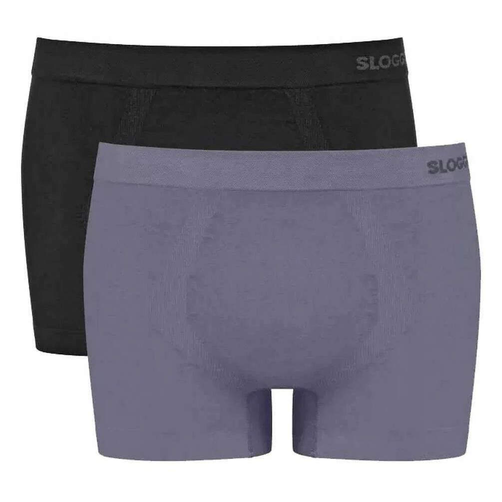Sloggi GO Smooth 2 Pack Boxer Short - Black/Grey