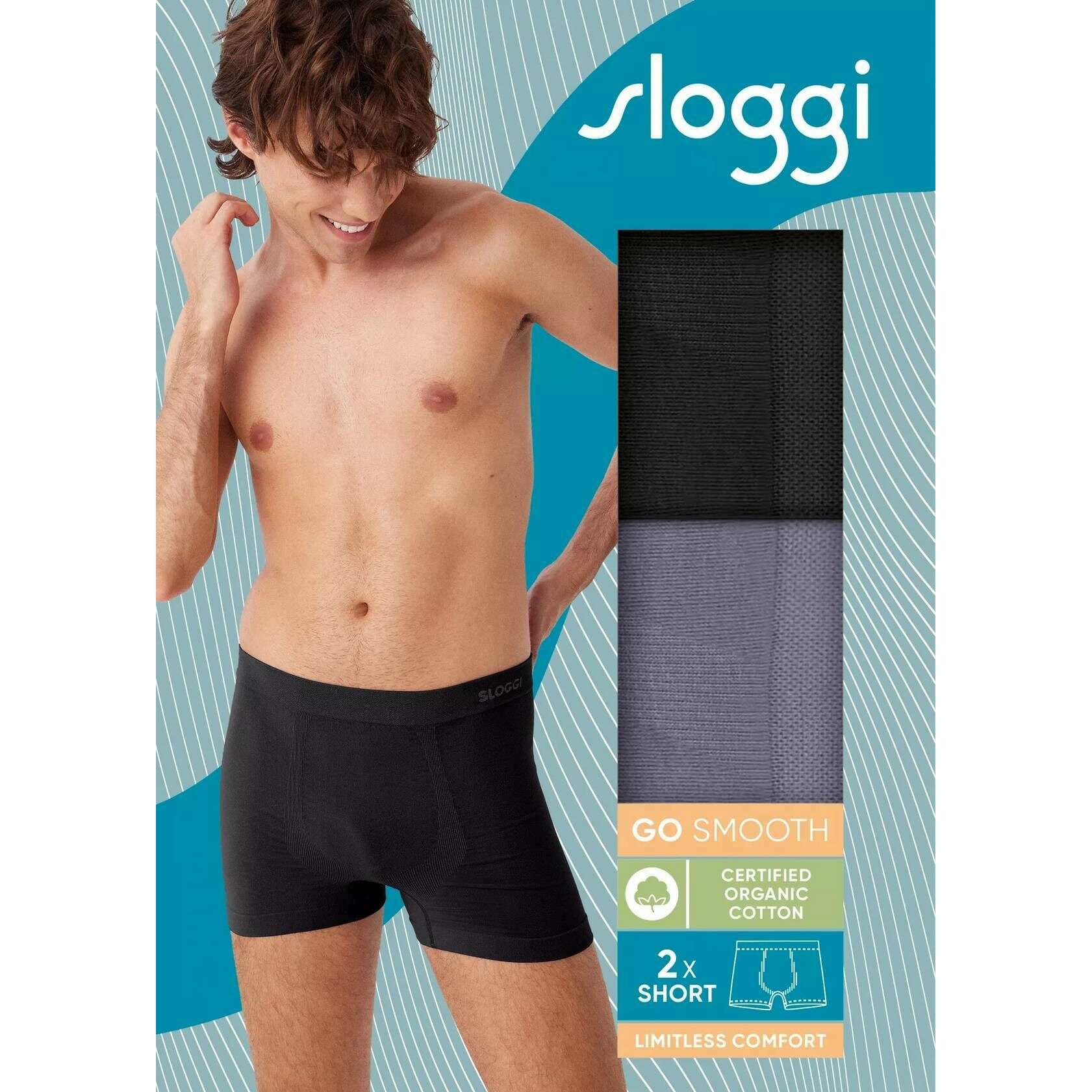 Sloggi GO Smooth 2 Pack Boxer Short - Black/Grey - Image 7