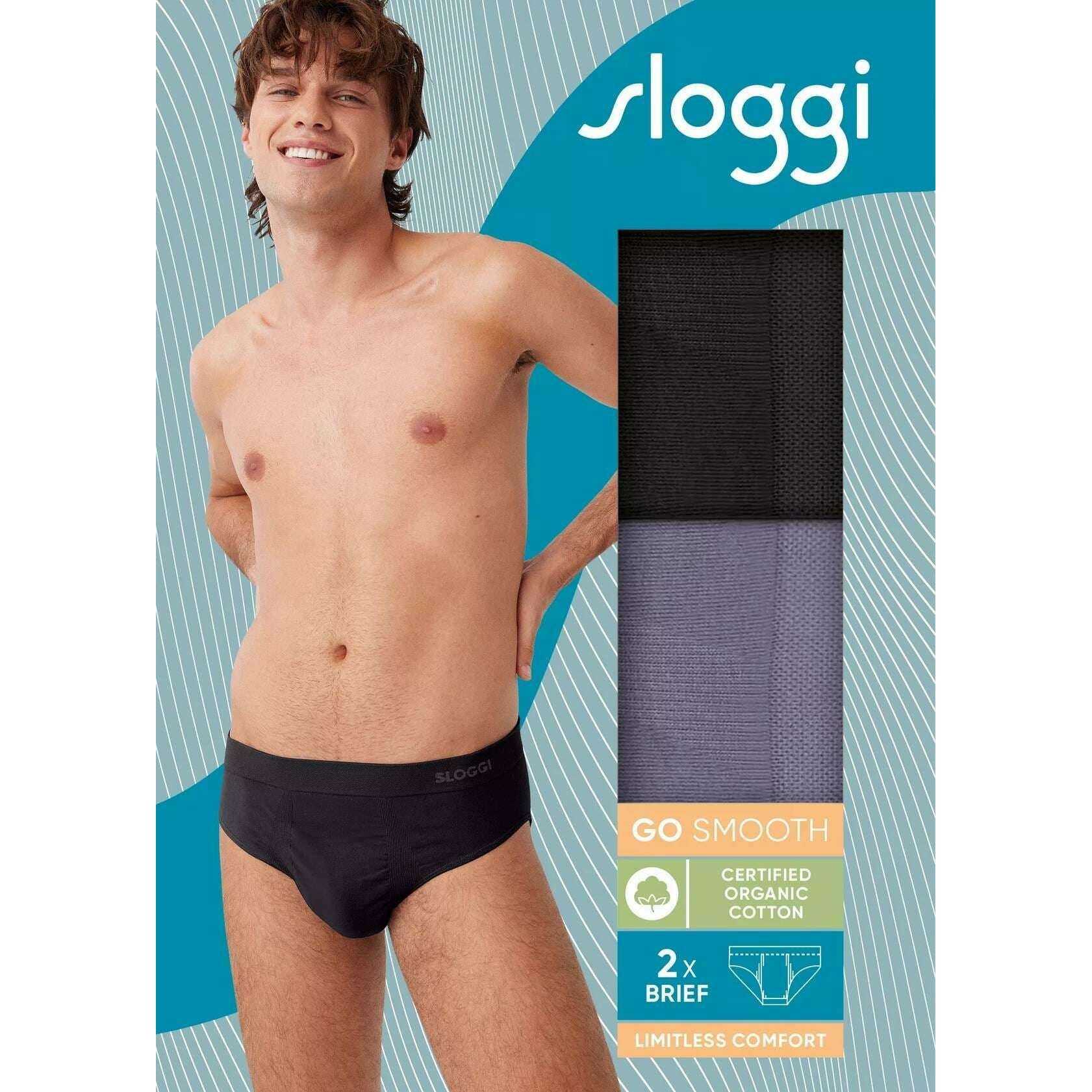 Sloggi GO Smooth 2 Pack Brief - Black/Grey - Image 7