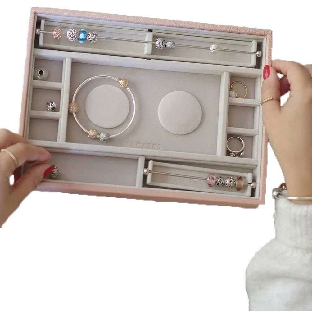 Stackers Classic 2 Charm Bracelet Jewellery Tray - Blush Pink - Image 2