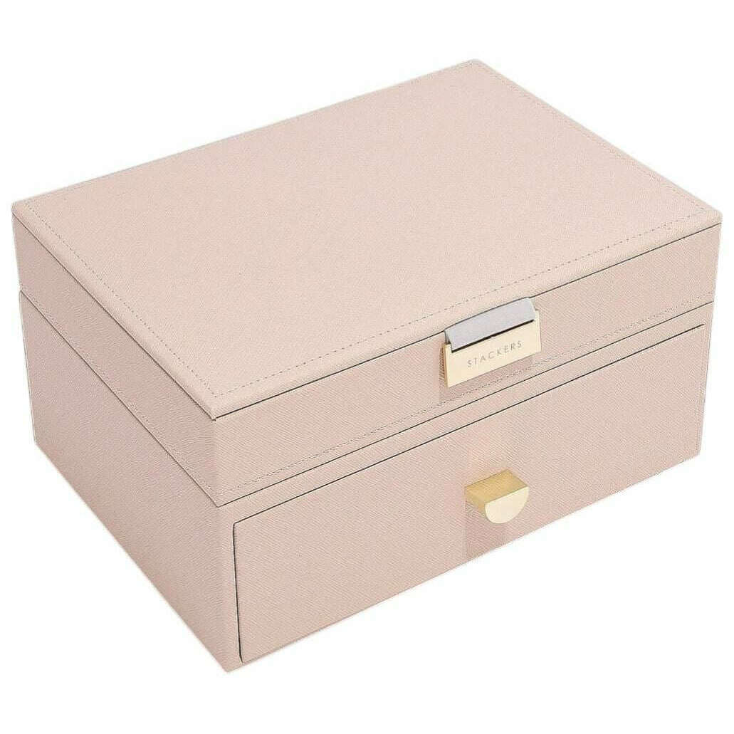 Stackers Classic Jewellery Box Drawer Set - Blush Pink/Gold - Image 2