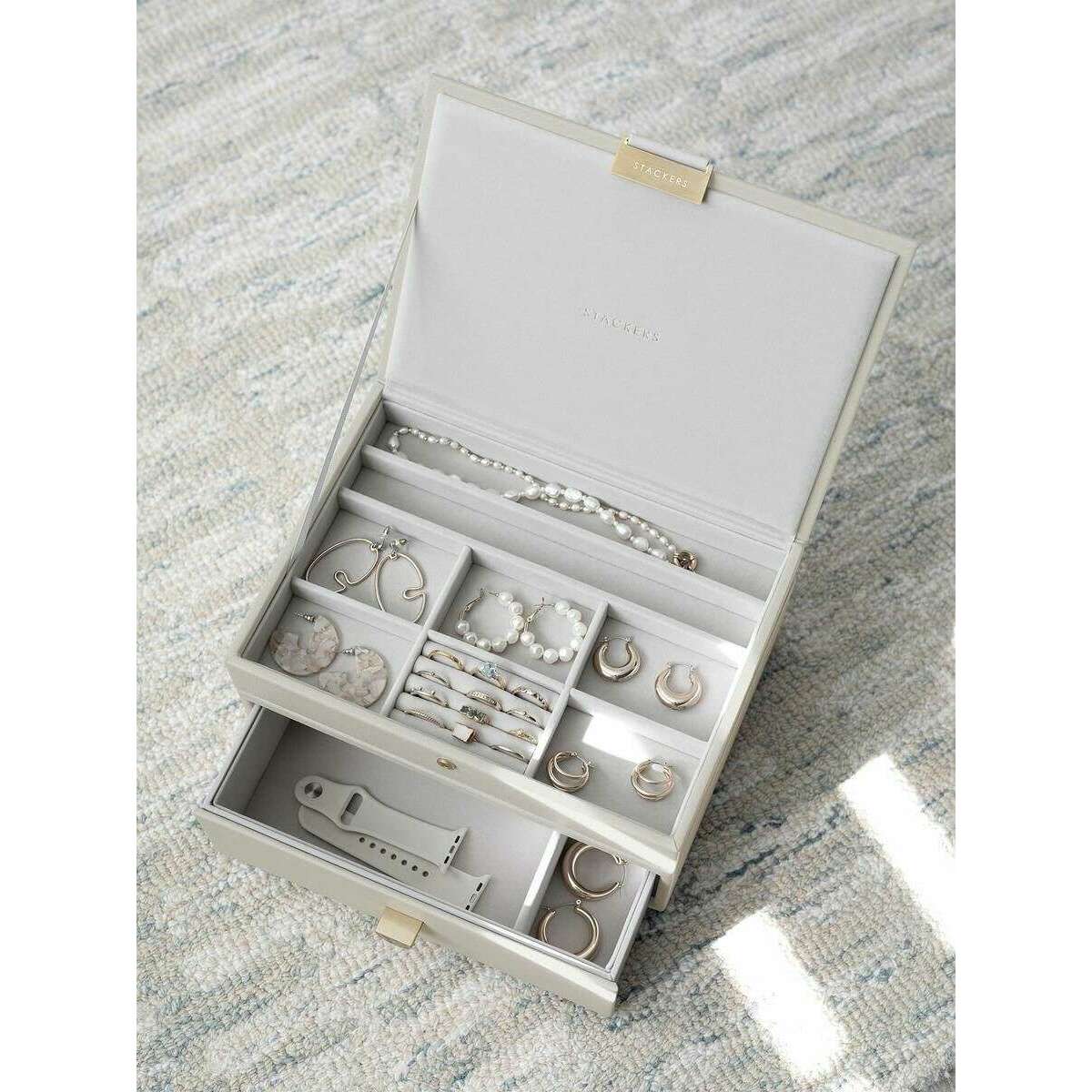 Stackers Classic Jewellery Box Drawer Set - Oatmeal Cream - Image 5