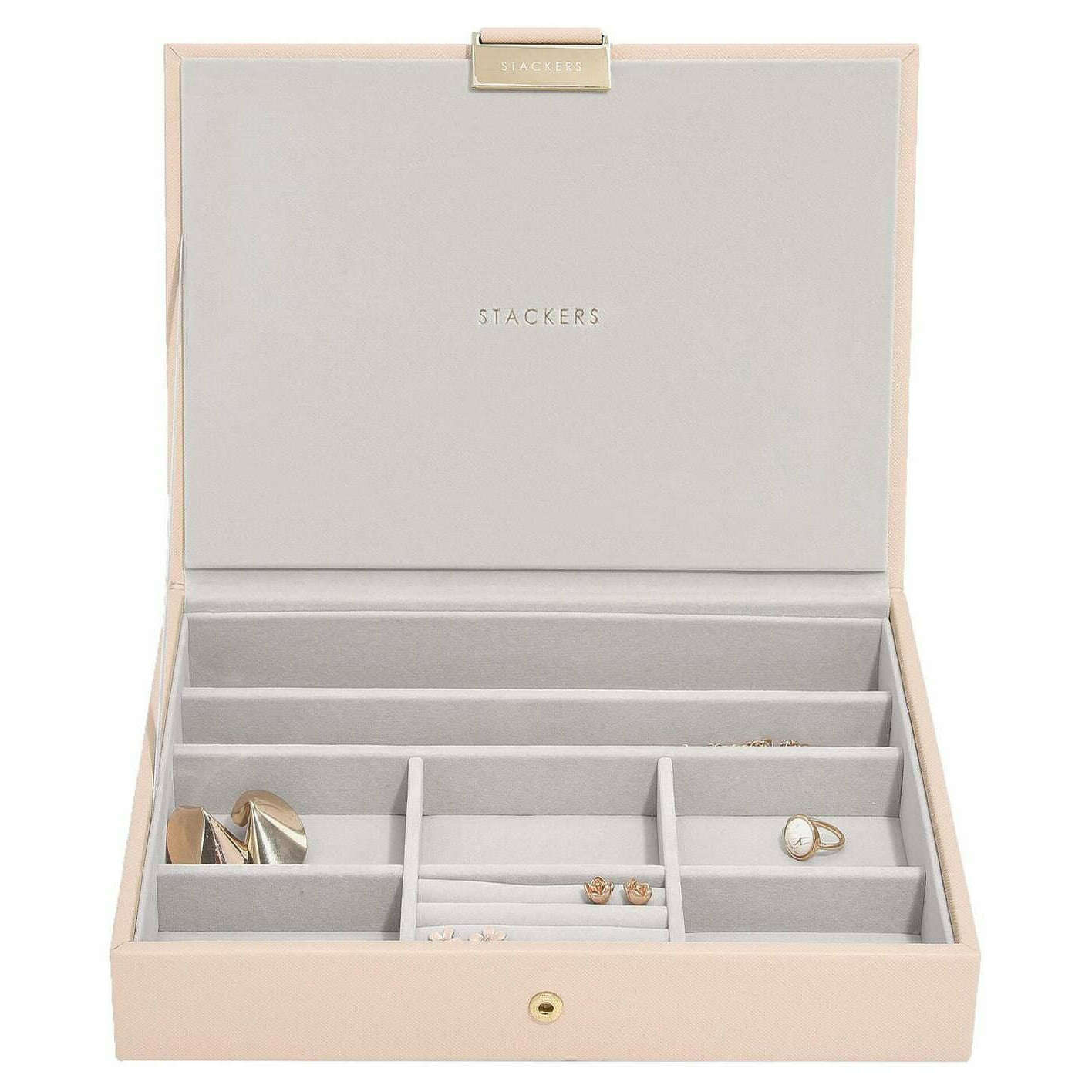 Stackers Classic Jewellery Box Lid - Blush Pink Raffia - Image 2