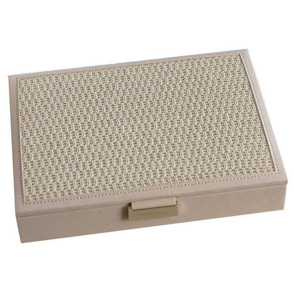 Stackers Classic Jewellery Box Lid - Blush Pink Raffia - Image 3