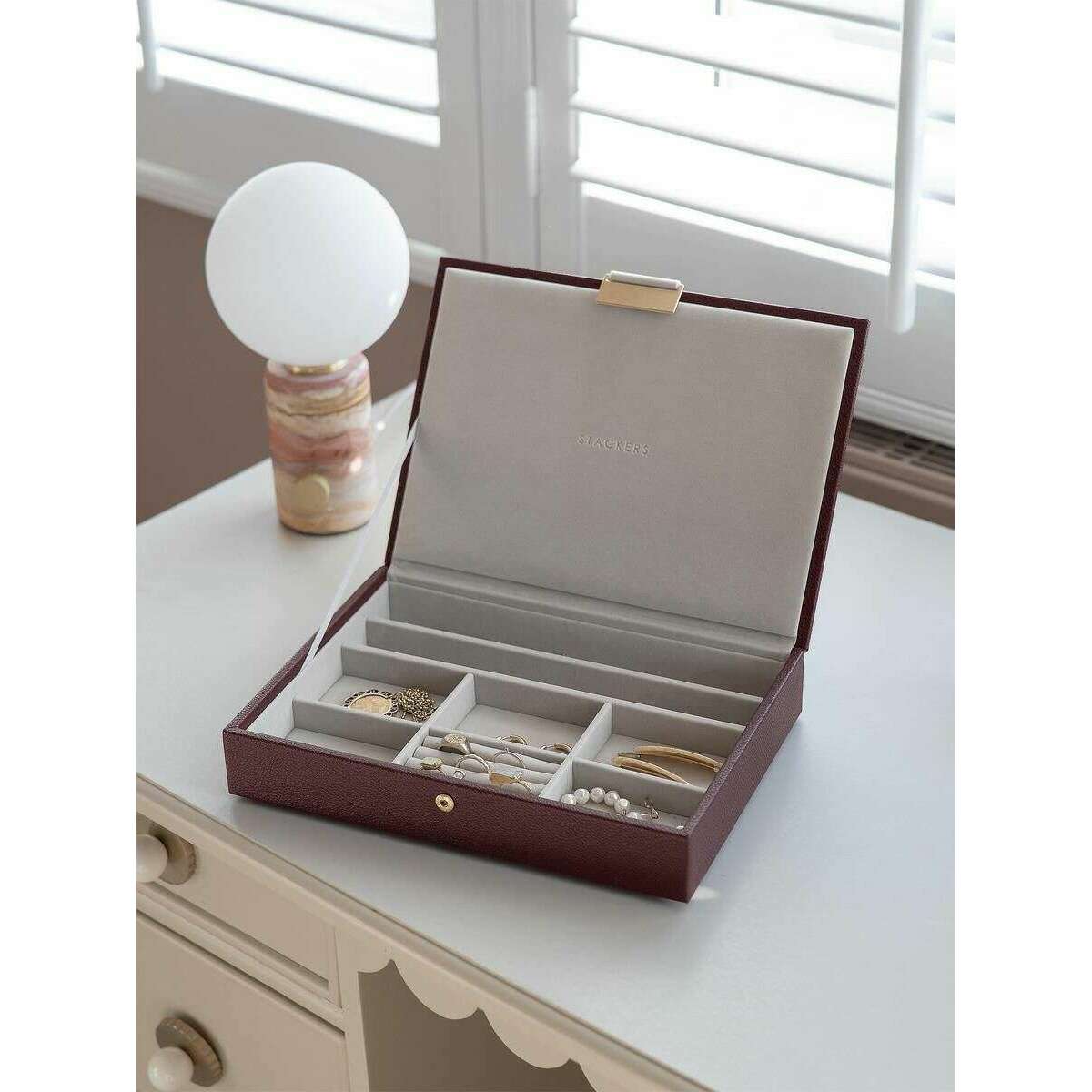 Stackers Classic Jewellery Box Lid - Burgundy - Image 2