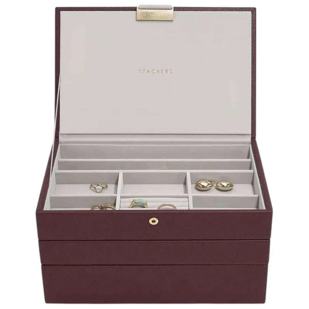 Stackers Classic Jewellery Box set of 3 - Burgundy