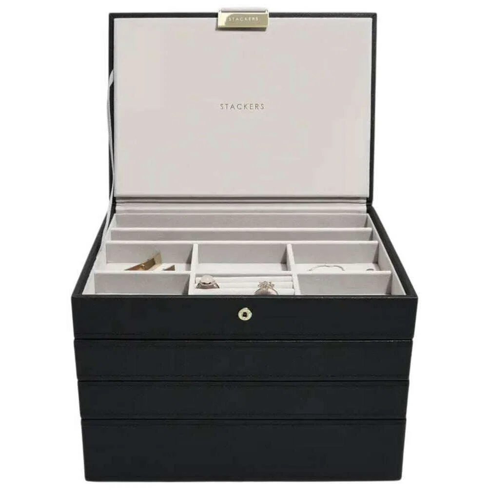 Stackers Classic Jewellery Box set of 4 - Black