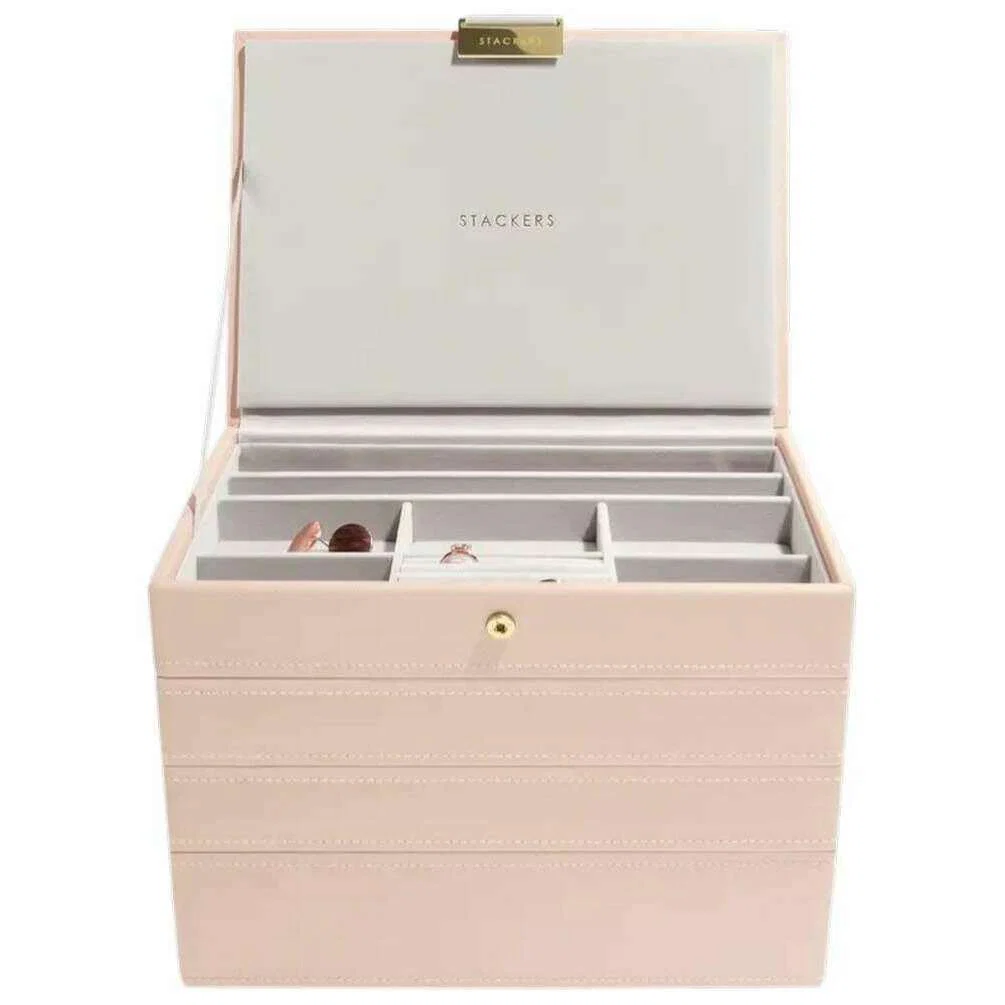 Stackers Classic Jewellery Box set of 4 - Blush Pink/Gold