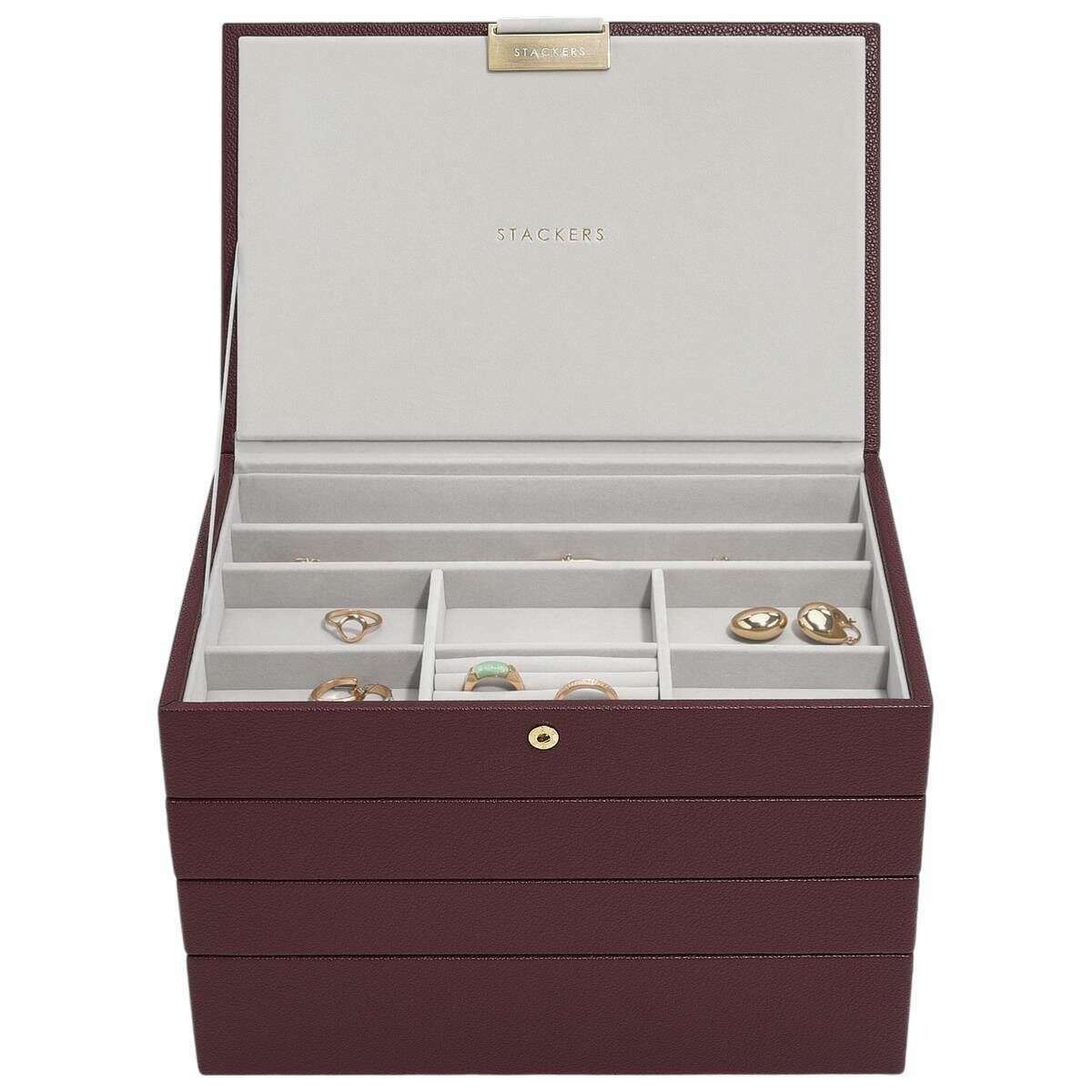 Stackers Classic Jewellery Box set of 4 - Burgundy