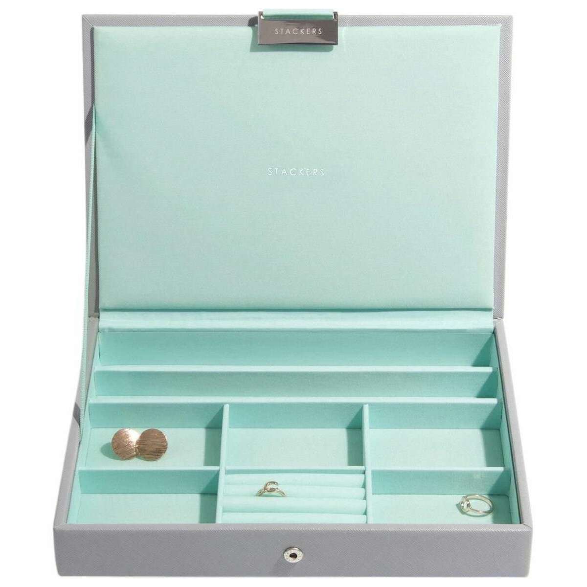 Stackers Classic Jewellery Box set of 4 - Dove Grey/Mint - Image 2