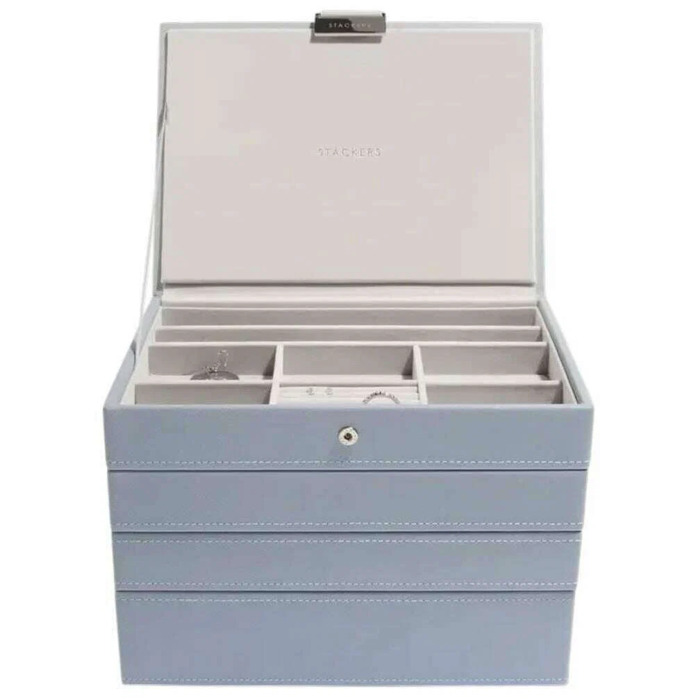 Stackers Classic Jewellery Box set of 4 - Dusky Blue