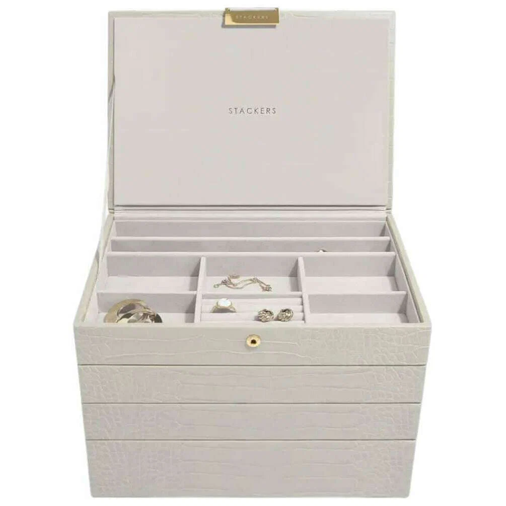 Stackers Classic Jewellery Box set of 4 - Putty Grey