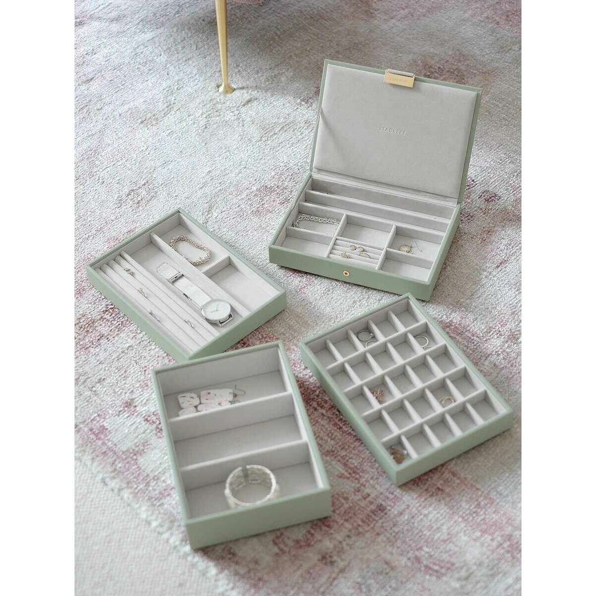 Stackers Classic Jewellery Box set of 4 - Sage Green - Image 7