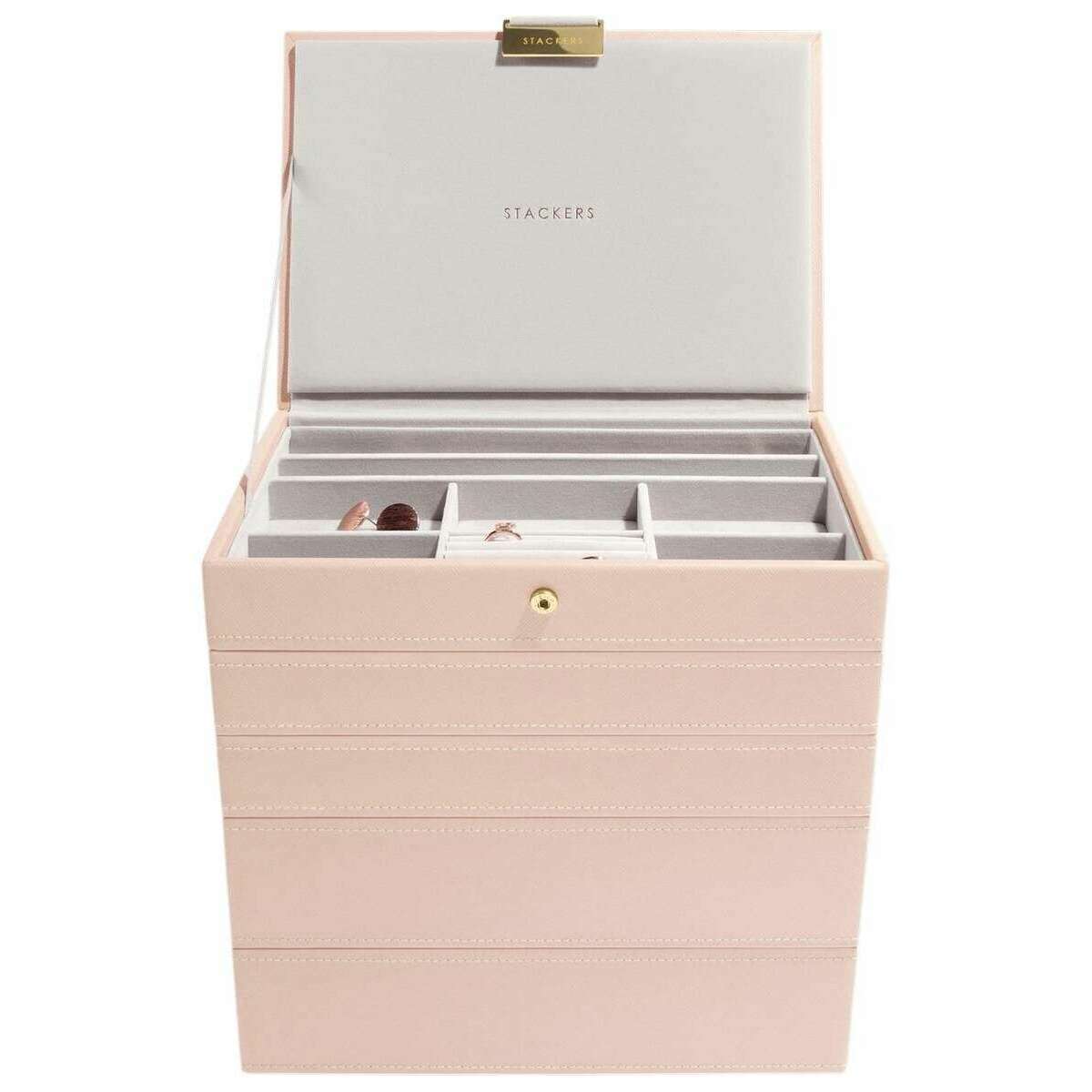 Stackers Classic Jewellery Box set of 5 - Blush Pink/Gold